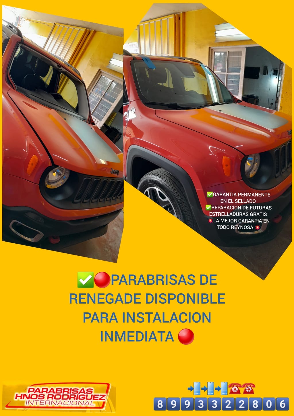 Promoción de parabrisas para Jeep Renegade